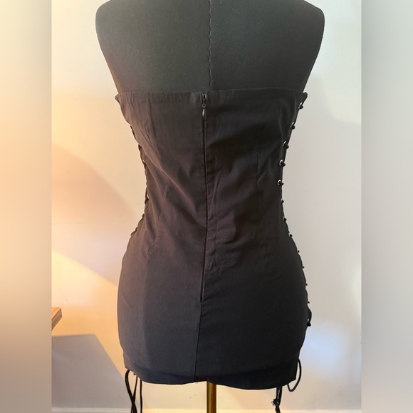 Fashion Nova | Black lace up mini dress | size large - Picture 4 of 6